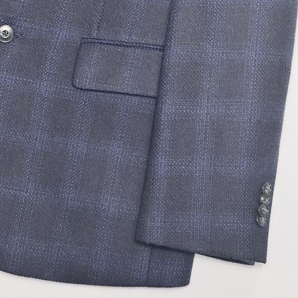 Jos A Bank 1905 Collection Men’s 40L Sport Coat Blazer Wool Navy Blue Plaid - Picture 3 of 8